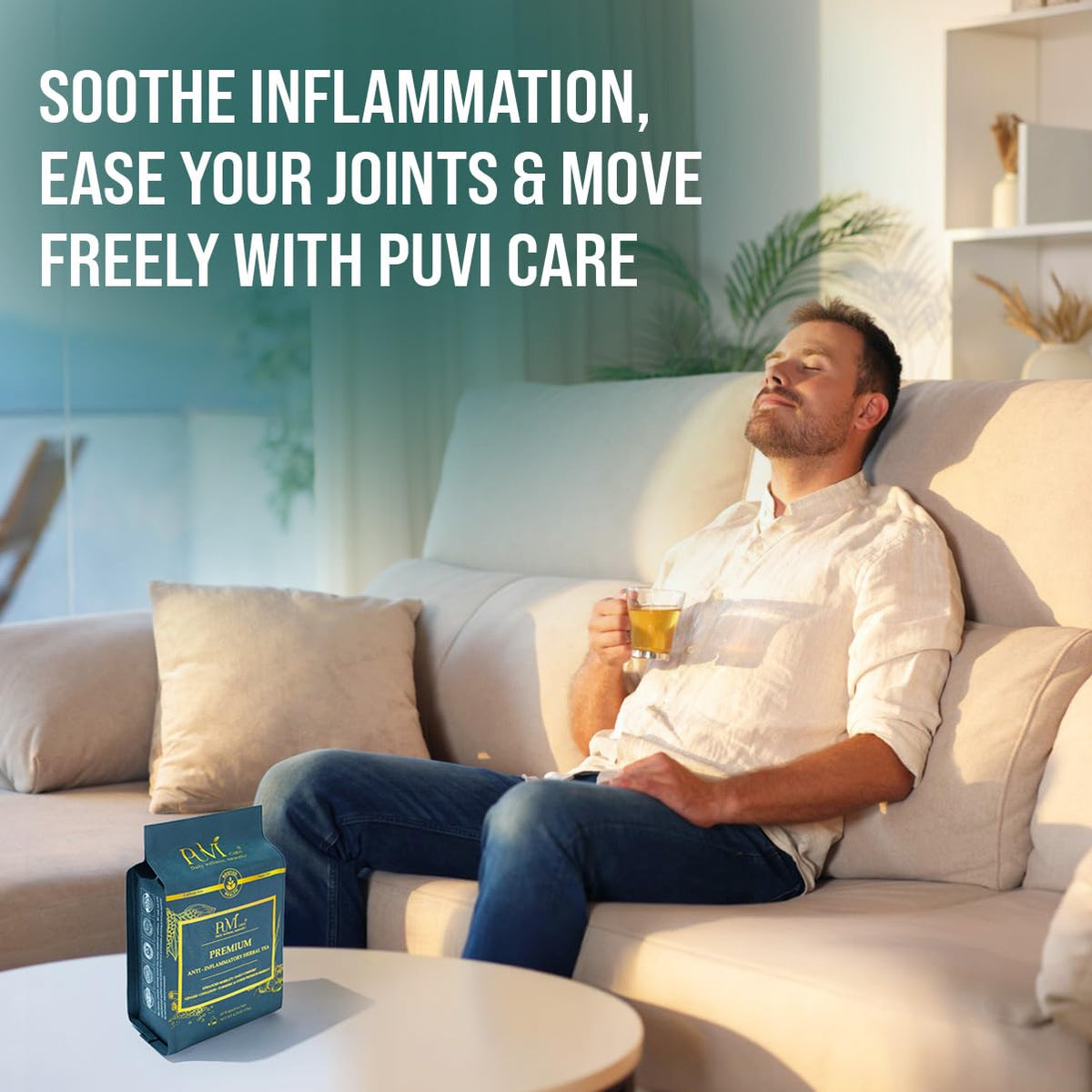 PUVI Care Turmeric Ginger Cinnamon Tea Bags – Organic, Caffeine-Free