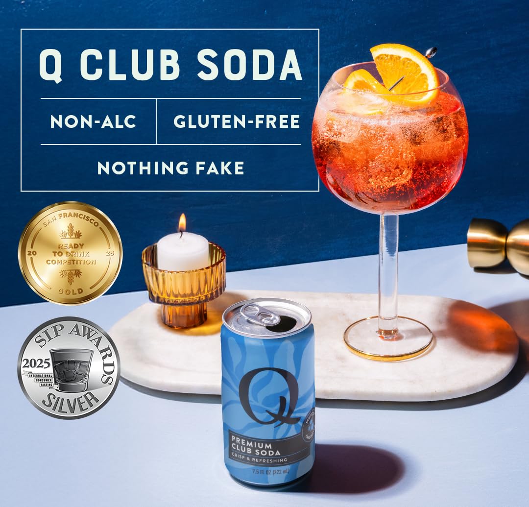 Q CLUB SODA by Q MIXERS – Himalayan Salt, No Sugar, Gluten-Free 7.5oz Cans (Pack of 24)
