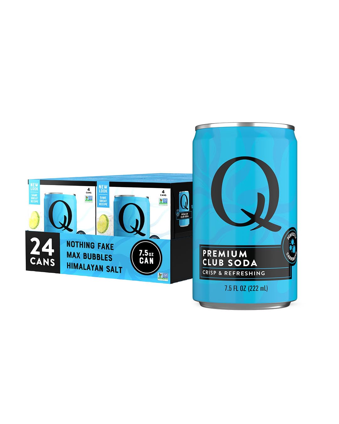 Q CLUB SODA by Q MIXERS – Himalayan Salt, No Sugar, Gluten-Free 7.5oz Cans (Pack of 24)