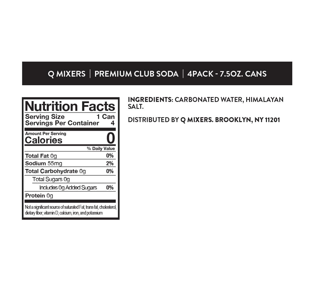 Q CLUB SODA by Q MIXERS – Himalayan Salt, No Sugar, Gluten-Free 7.5oz Cans (Pack of 24)