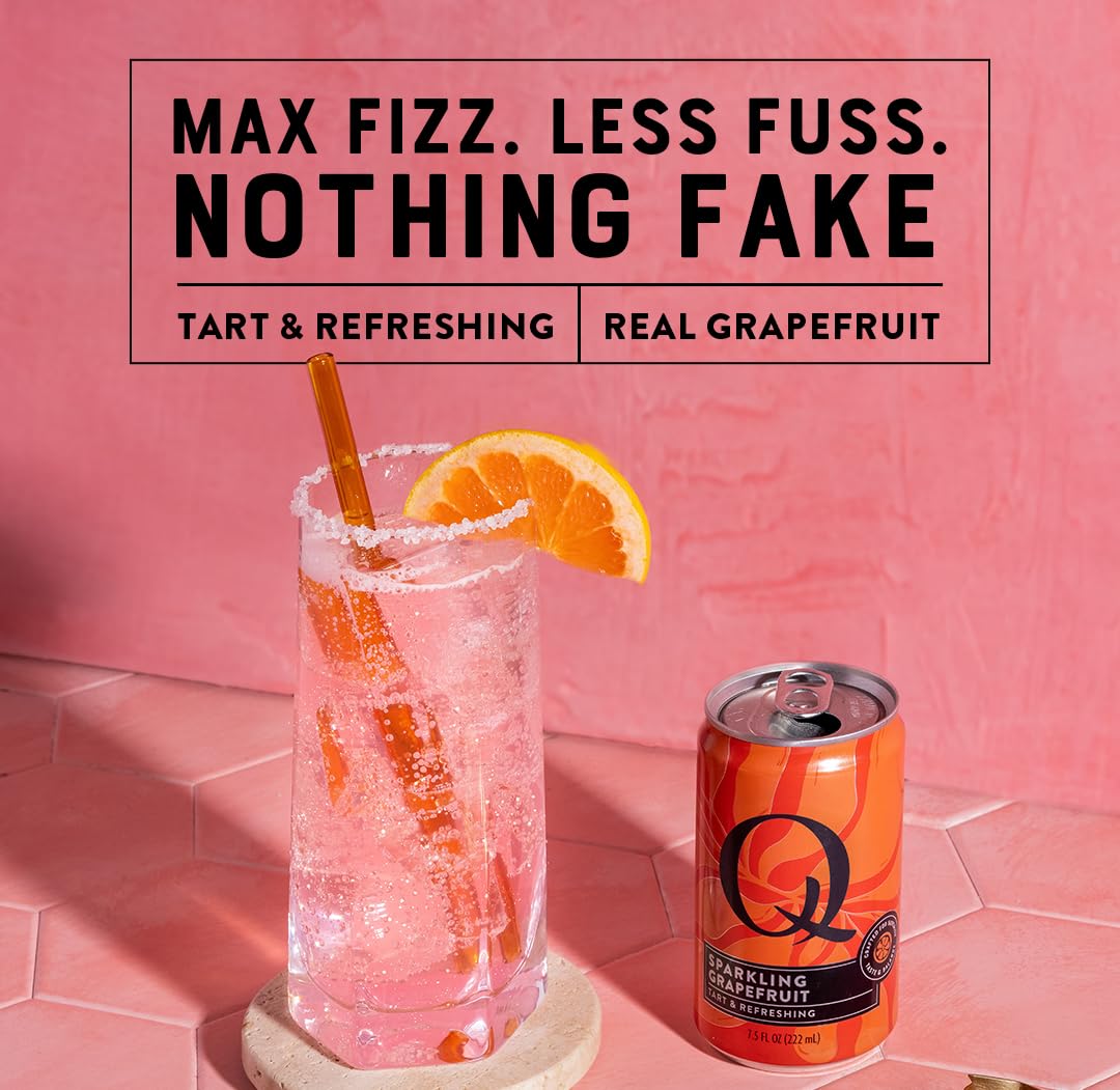 Q MIXERS Q SPARKLING GRAPEFRUIT – Real Grapefruit, Less Sweet, Bold Fizz for Cocktails & Mocktails | 7.5 oz Cans, Pack of 24