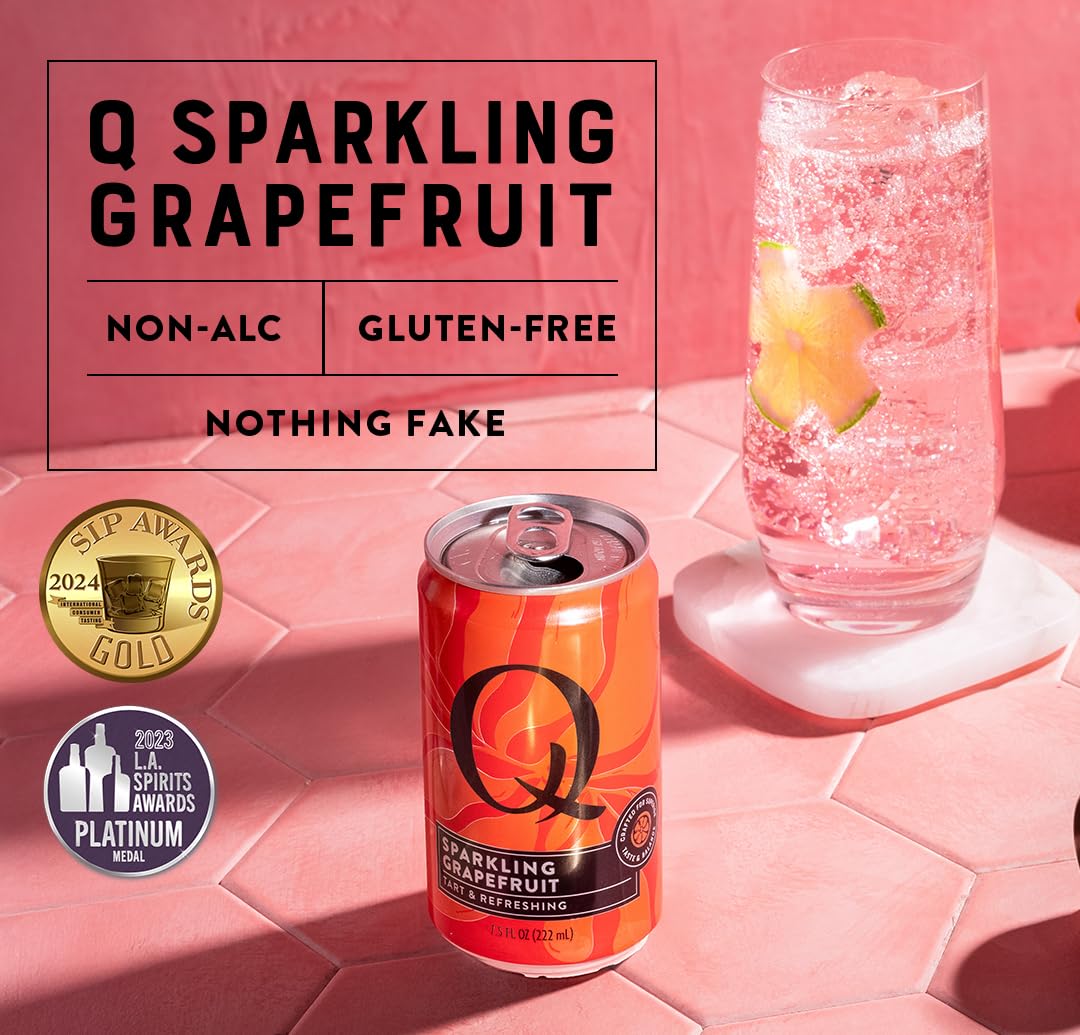 Q MIXERS Q SPARKLING GRAPEFRUIT – Real Grapefruit, Less Sweet, Bold Fizz for Cocktails & Mocktails | 7.5 oz Cans, Pack of 24