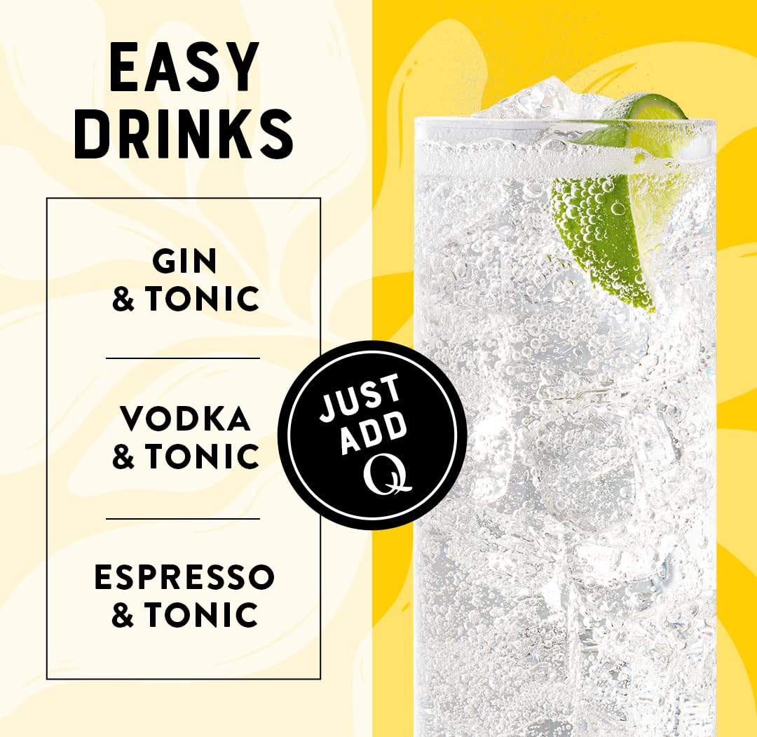 Q TONIC WATER with Real Quinine & Organic Agave – Crisp, Less Sweet & Highly Carbonated (7.5 oz Cans, Pack of 24)