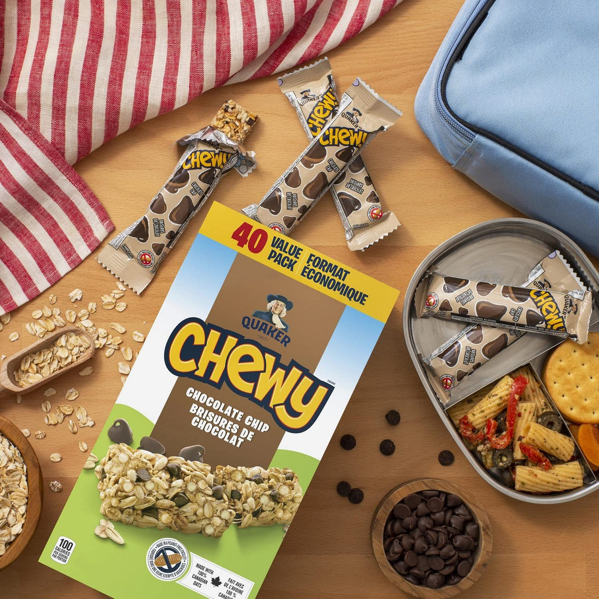 Quaker Chewy Chocolate Chip Granola Bars, 960 g / 33.9 oz (40 Count) Imported from Canada