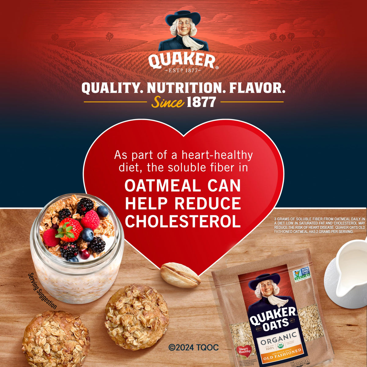 Quaker Organic Old Fashioned Oats – 4x24oz Resealable Bags | USDA Organic, Non-GMO