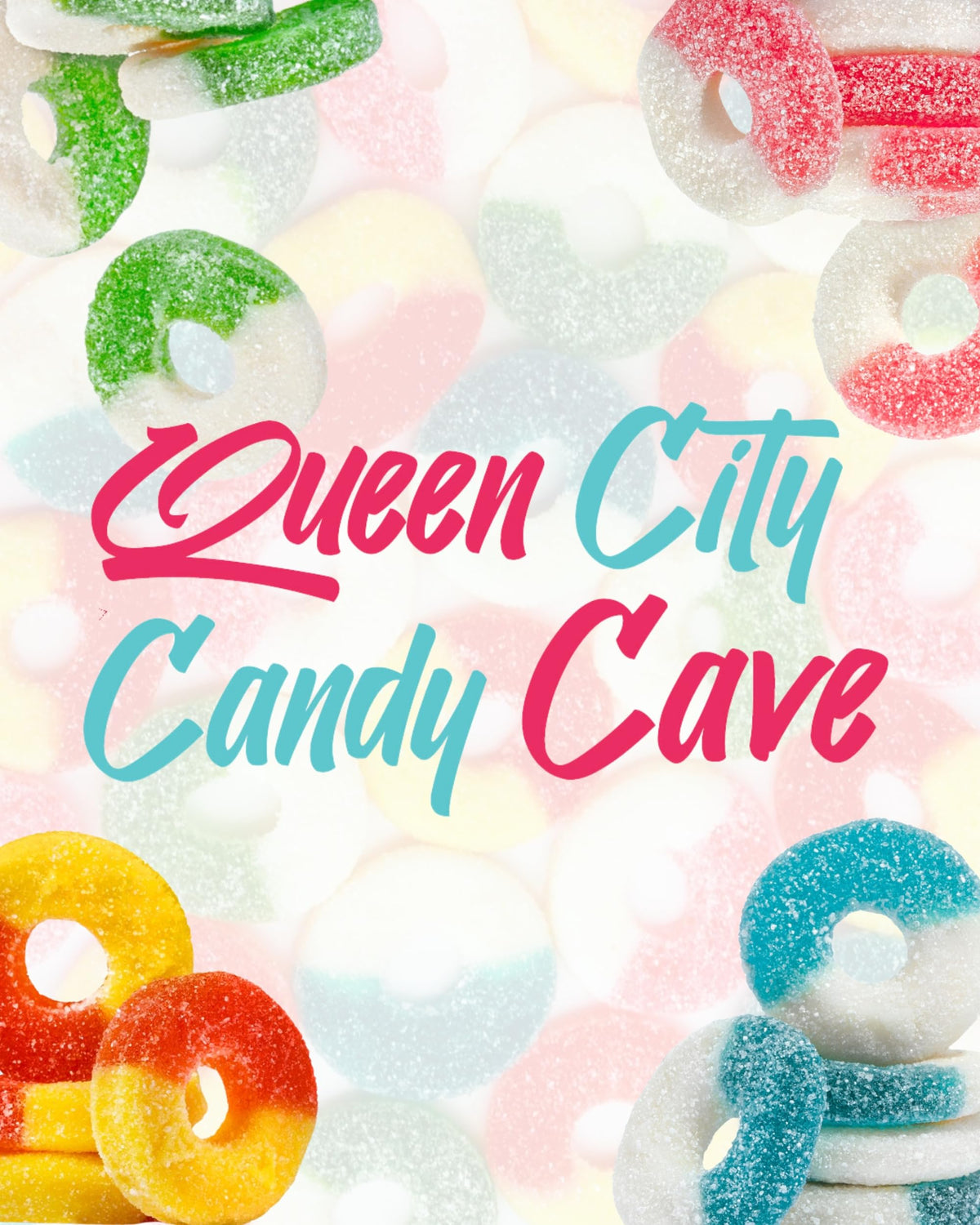 Queen City Candy Cave Assorted Gummy Rings – Bulk 3 lb, Soft Sugar-Dusted Gourmet Candy