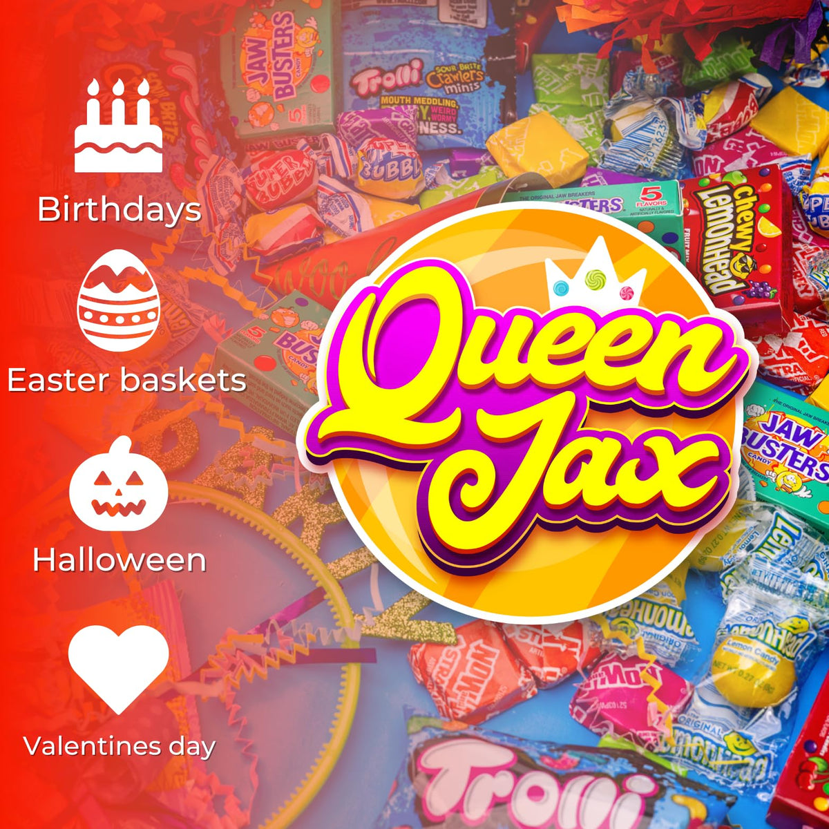 QUEEN JAX Pinata Candy Mix — 4 lb Assorted Candy Variety Pack, Individually Wrapped