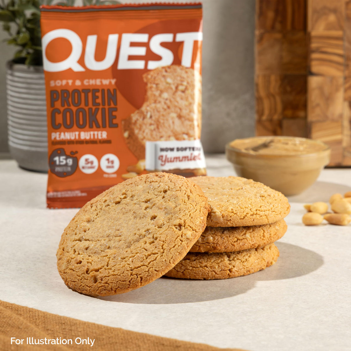 Quest Peanut Butter Protein Cookie – 15g Protein, 1g Sugar, 5g Net Carbs, 12 Count