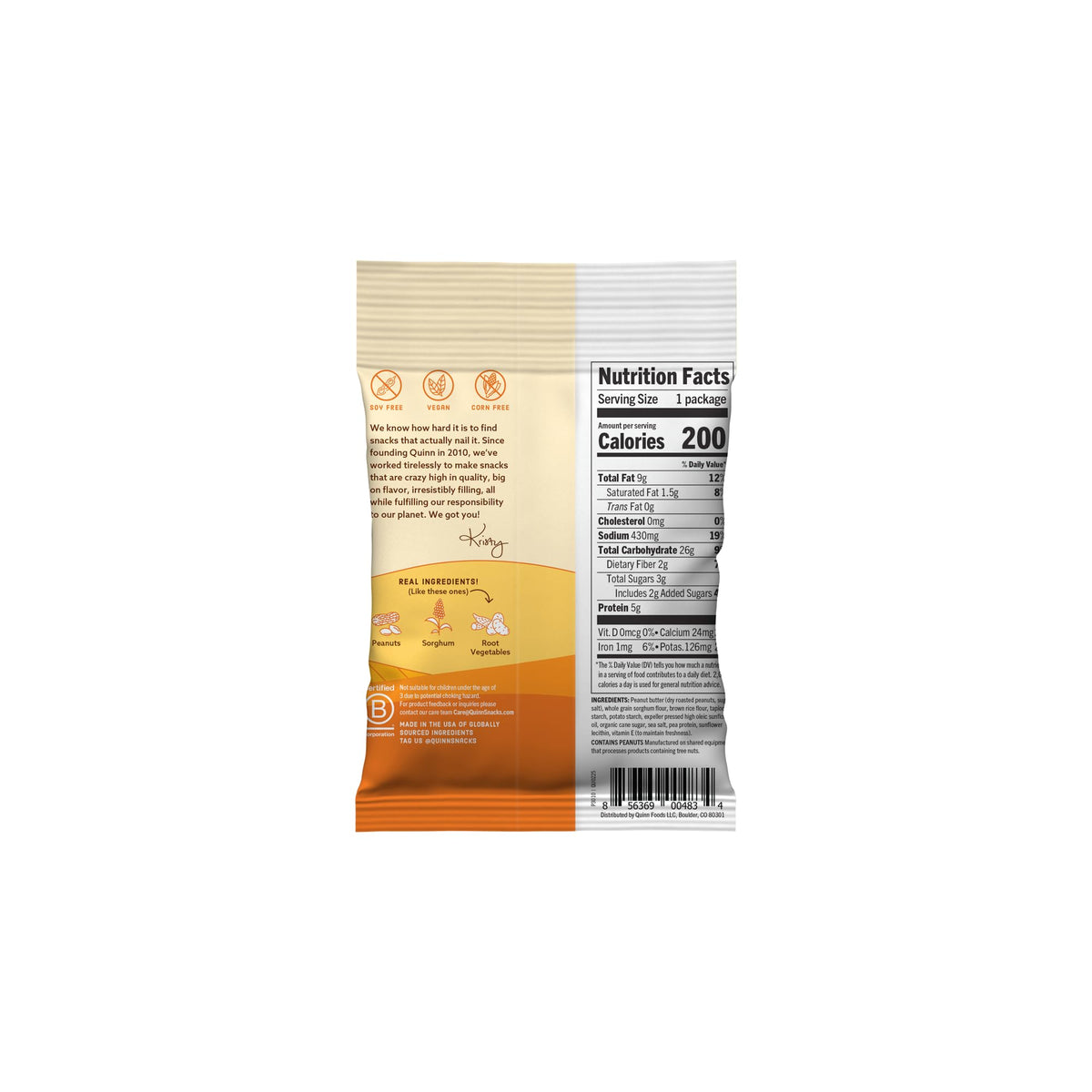 Quinn Creamy Peanut Butter Filled Pretzel Nuggets — Vegan, Gluten Free, Non-GMO | 1.5 Oz Pack of 14