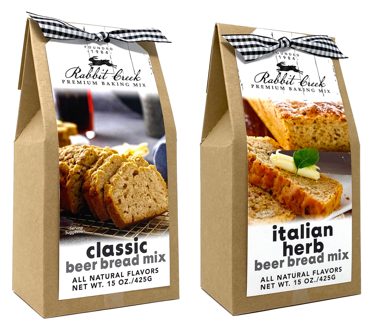 Rabbit Creek Beer Bread Mix Variety Pack of 2 – Classic & Italian Herb, Easy to Make