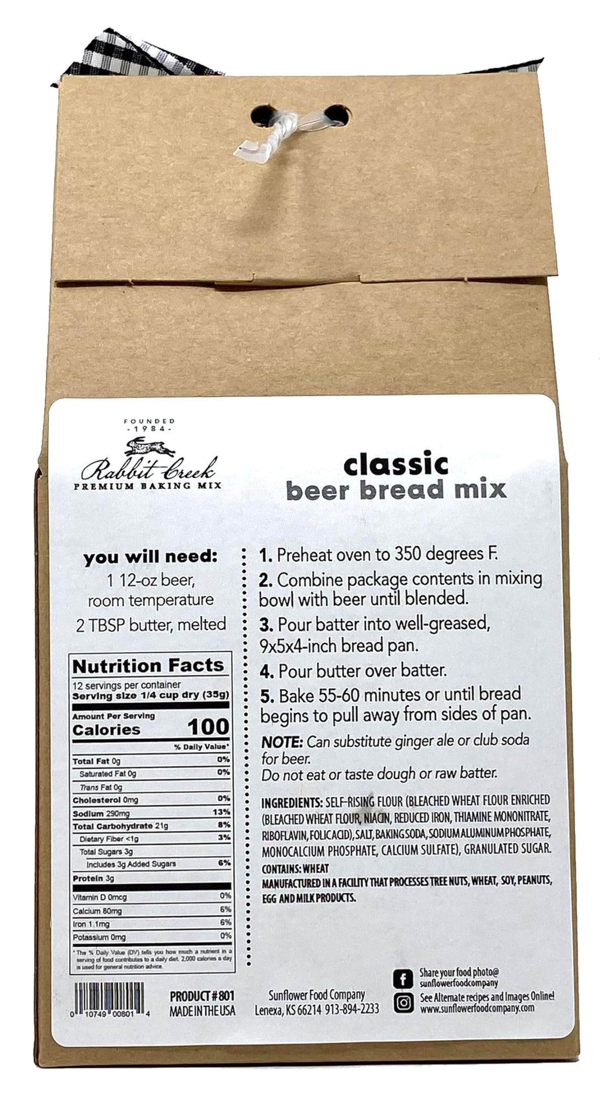 Rabbit Creek Beer Bread Mix Variety Pack of 2 – Classic & Italian Herb, Easy to Make