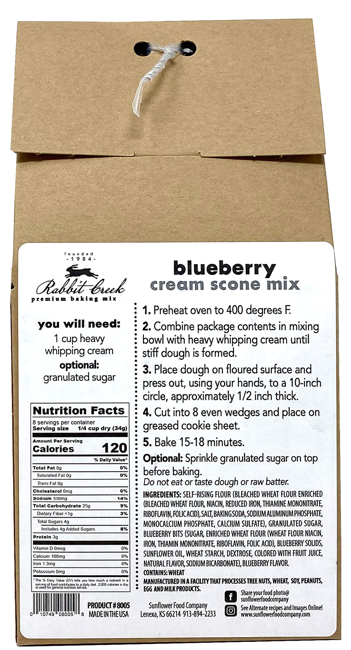 Rabbit Creek Scone Mix Variety Pack (Blueberry Cream & Cherry Almond Cream) – Easy, Quick Bake