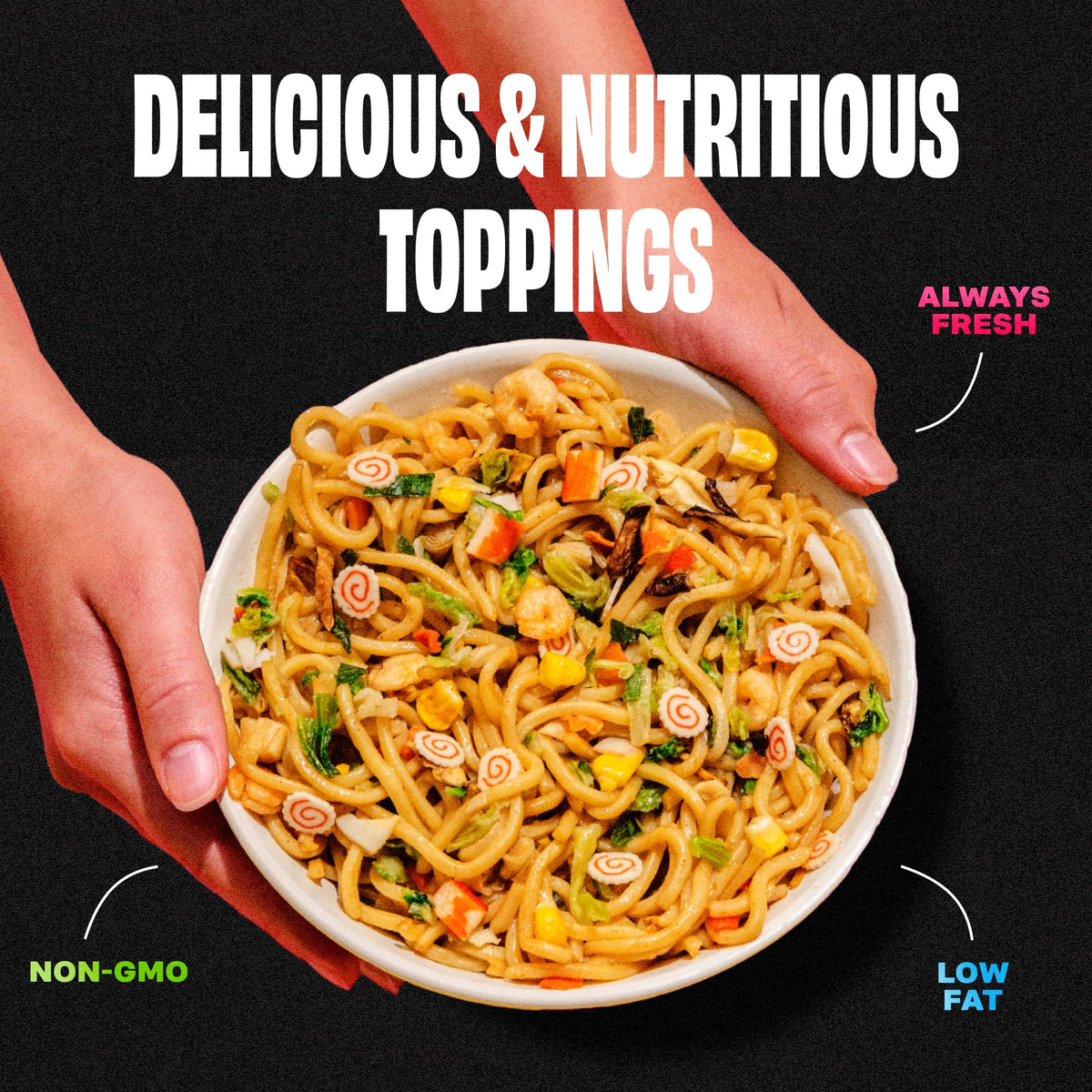 Ramen Bae Classic Seafood & Veggie Mix: Dehydrated Ramen Toppings, Low Fat & Low Sodium