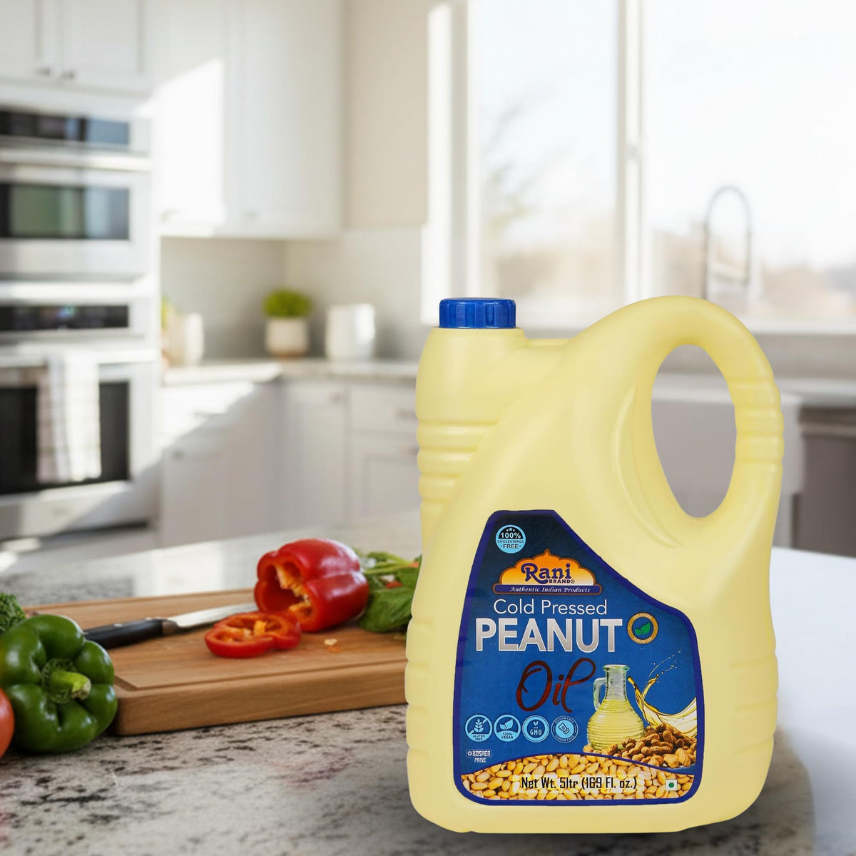 Rani Peanut Oil 5L | Cold Pressed, 100% Natural, Kosher, Vegan, Non-GMO