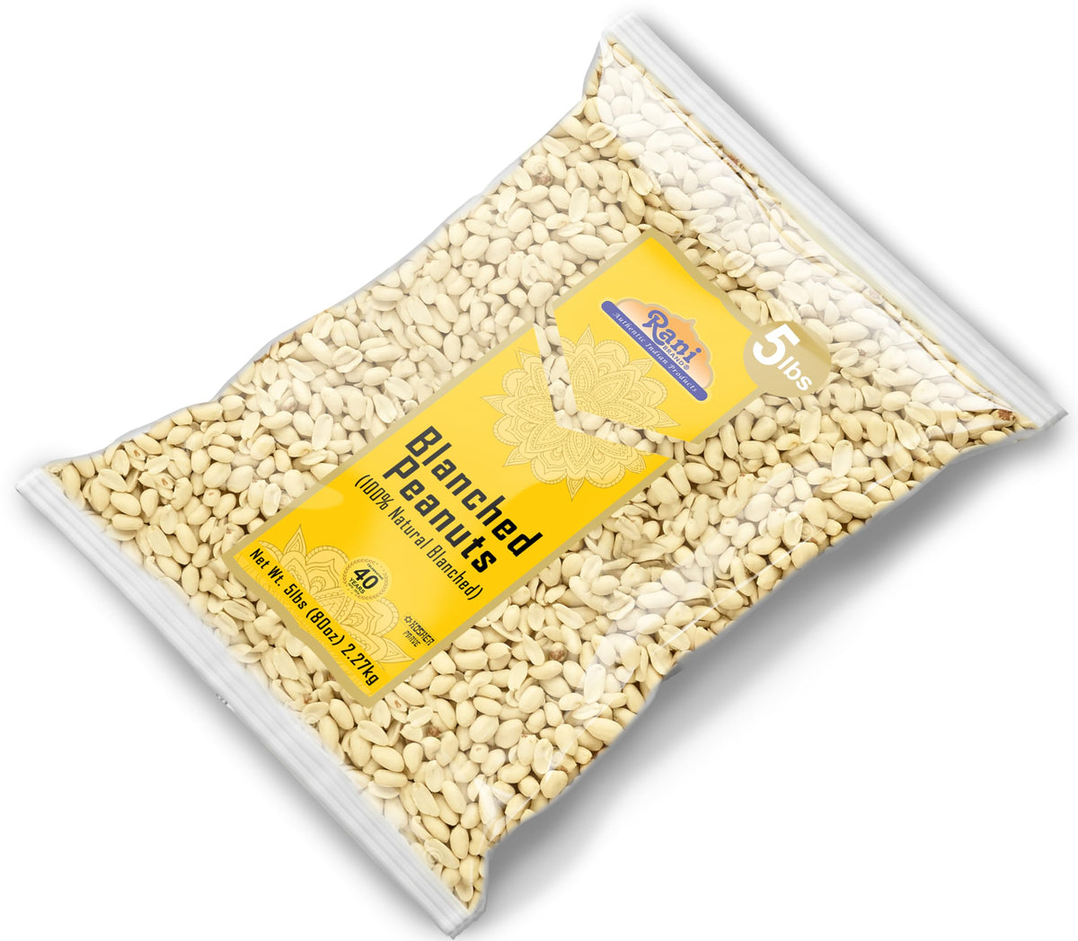 Rani Brand Skinless Blanched Peanuts — 80oz Bulk (5 lbs) USA