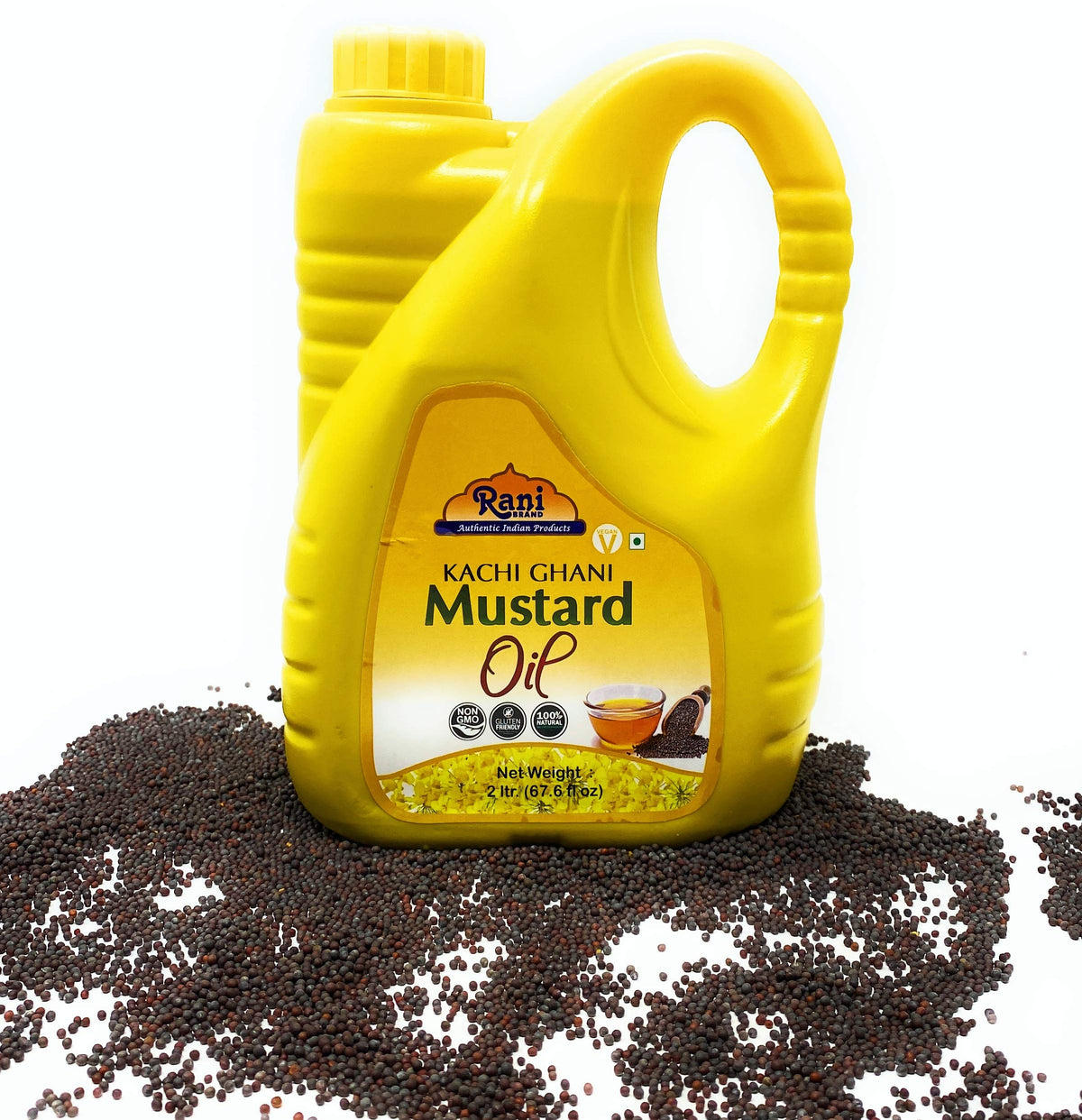 Rani Mustard Oil (Kachi Ghani) 2L – Pure, Non-GMO, Kosher, Gluten-Free & Vegan | 100% Natural