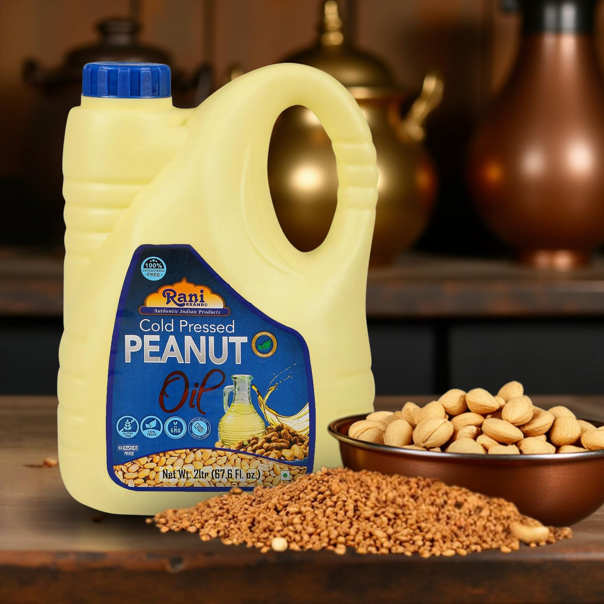 Rani Peanut Oil 67.6 oz Cold-Pressed | 100% Natural | NON-GMO | Kosher | Vegan | Gluten Free