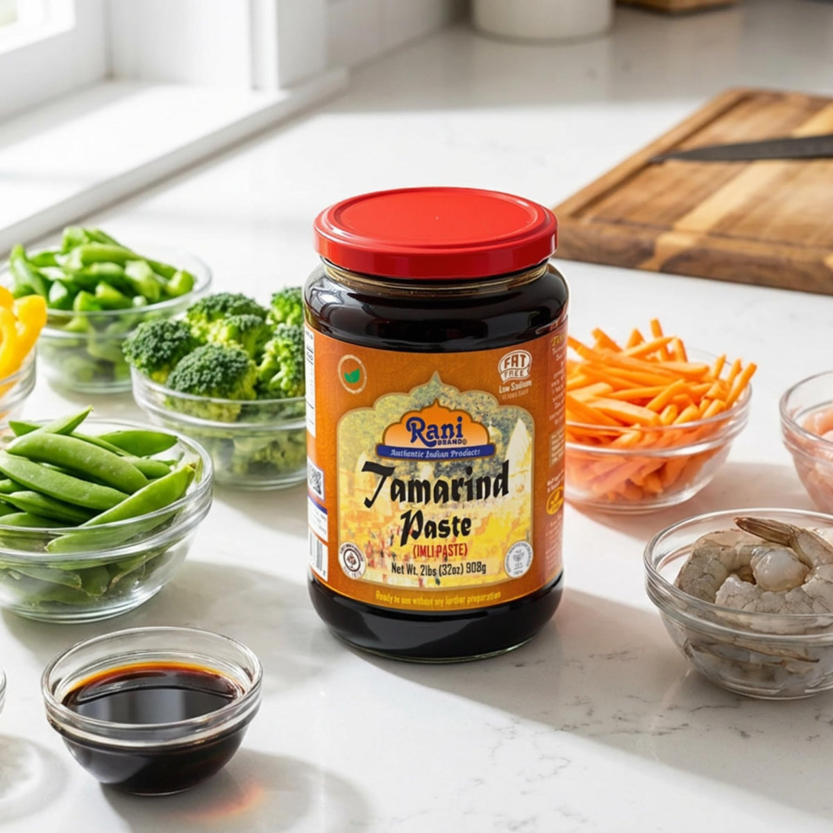 Rani Tamarind Paste Puree (Imli) 32oz Bulk Glass Jar – All Natural, Vegan, Gluten Free | Kosher | NON-GMO | Indian Origin