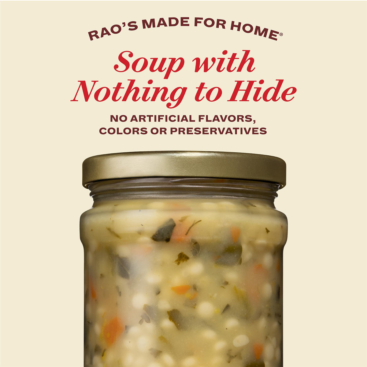 Rao's Homemade Italian Wedding Soup — 16oz Jars, Pack of 6 | Hearty Chicken Broth with Meatballs & Spinach