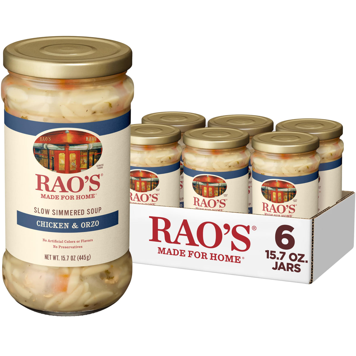Rao's Made For Home Chicken & Orzo Soup — 6-Pack, Restaurant-Quality Italian Soup