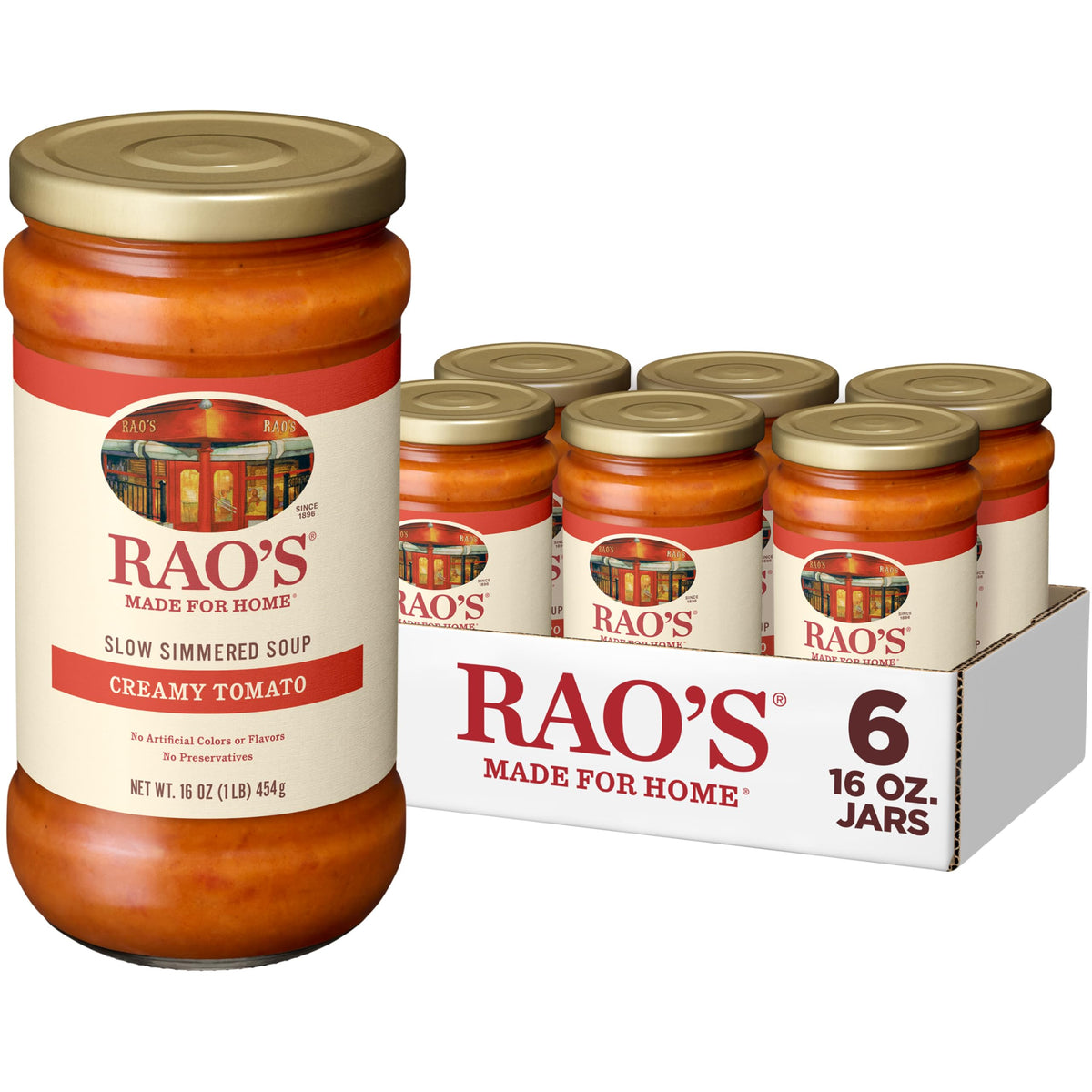 Rao's Made For Home Creamy Tomato Soup, 16 oz (Pack of 6) – Premium Italian-Style Soup
