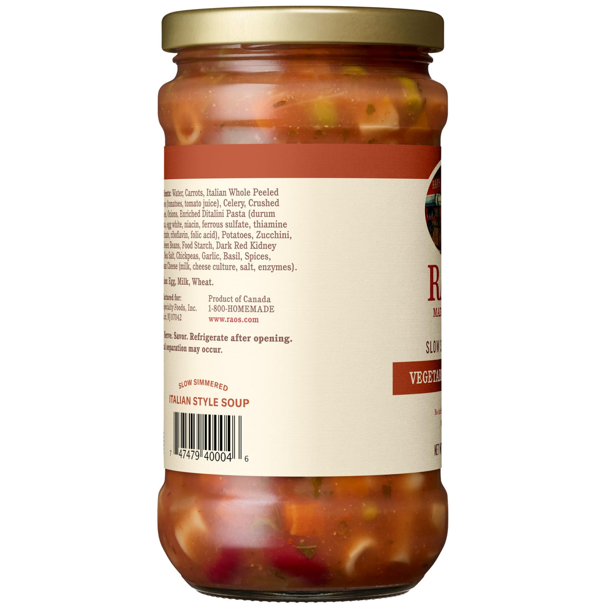 Rao’s Made For Home Vegetable Minestrone Soup – 6x16 oz