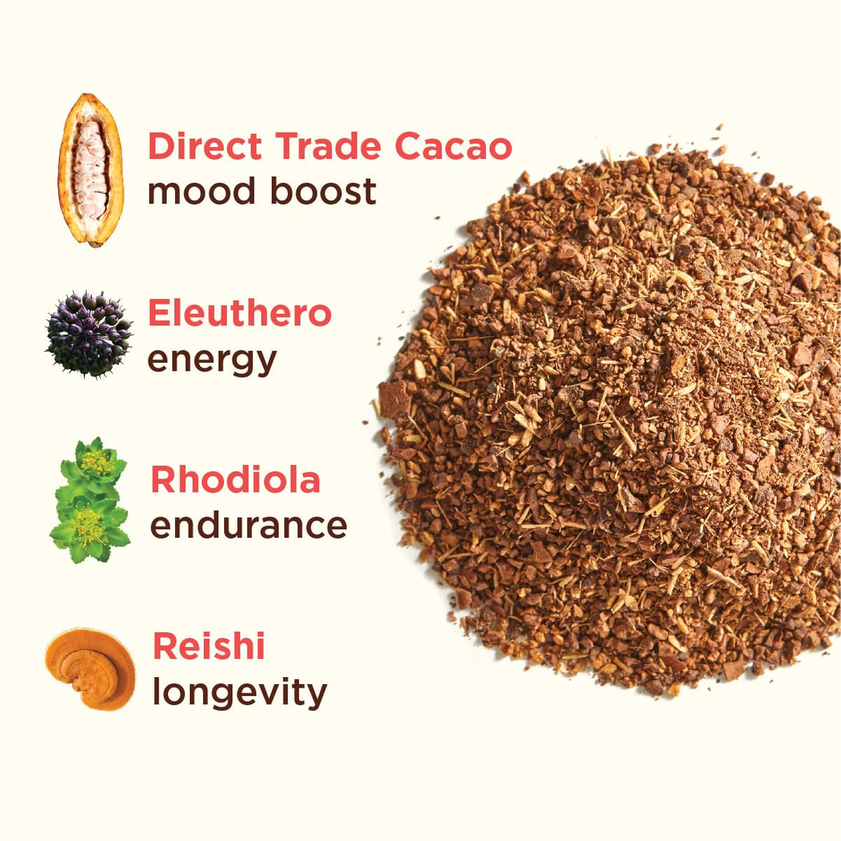 RASA Cacao – Adaptogenic Mushroom Coffee Alternative with Chaga & Reishi | Vegan, Keto, Whole30