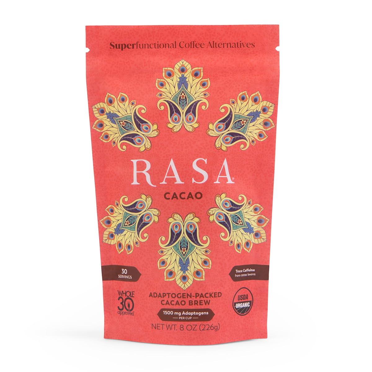 RASA Cacao – Adaptogenic Mushroom Coffee Alternative with Chaga & Reishi | Vegan, Keto, Whole30