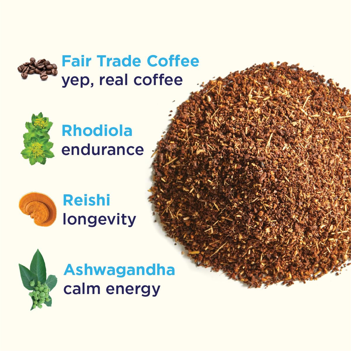 Rasa Dirty: Adaptogenic Mushroom Coffee with Chaga & Reishi | Fair-Trade, Vegan, Keto (8 oz / 30 Servings)