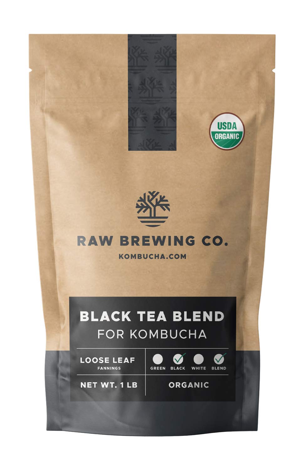 Raw Brewing Company Kombucha Tea Blend — Organic Loose Leaf Black Tea, 8 oz