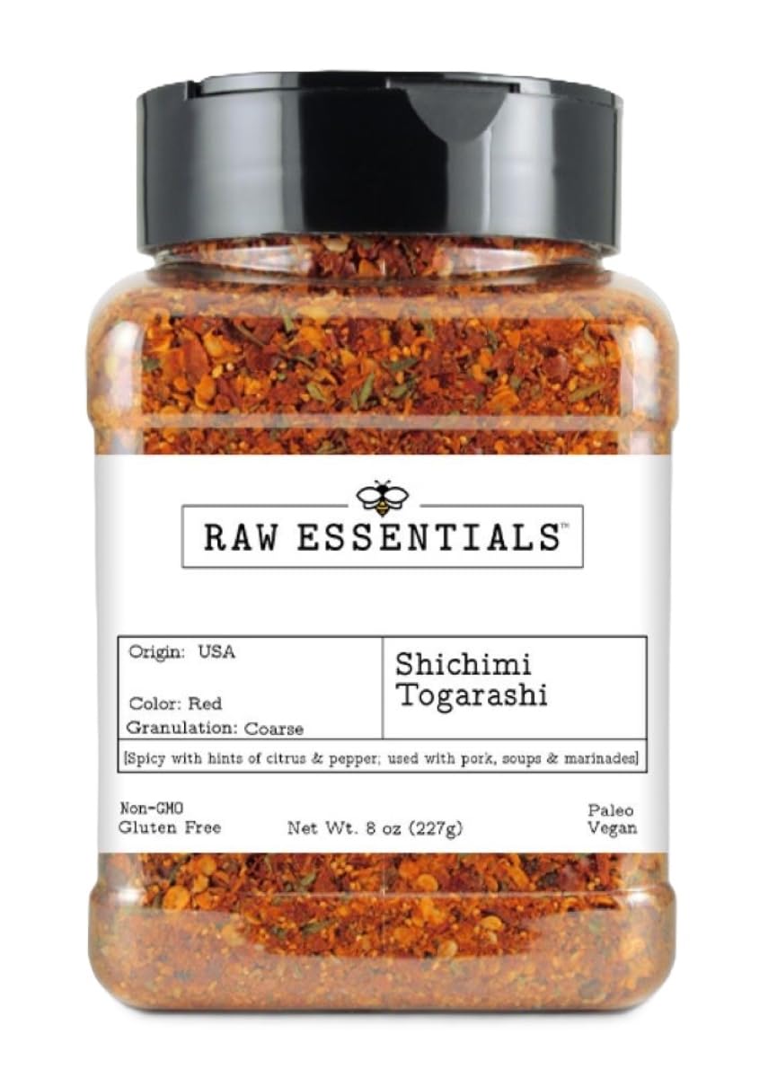 Raw Essentials Shichimi Togarashi 7 Spice Blend – Spicy Citrus Umami for Ramen, Noodles & More | Gluten Free, Vegan | 8 oz
