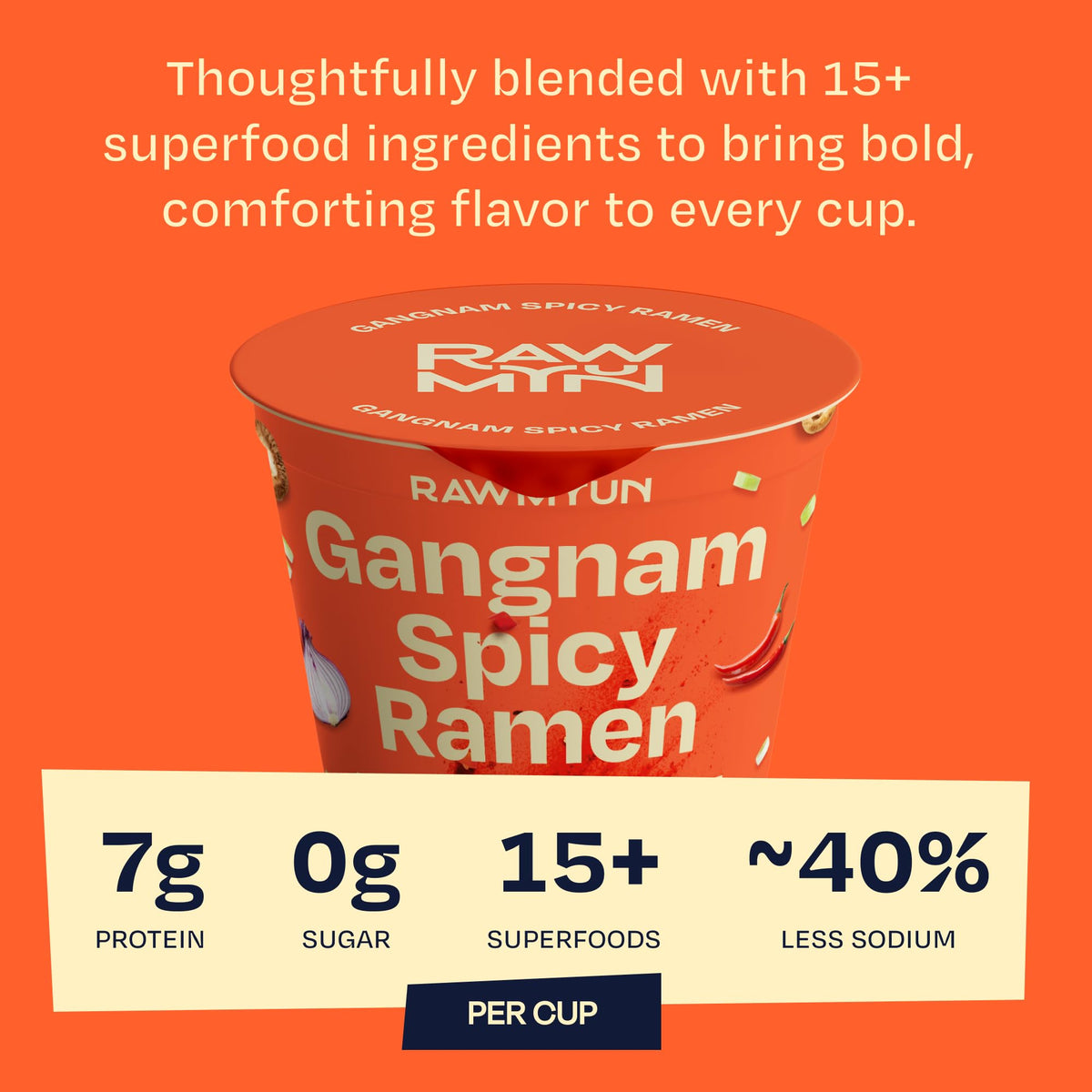 Rawmyun Gangnam Spicy Gluten-Free Vegan Cup Noodles – Clean Ingredients