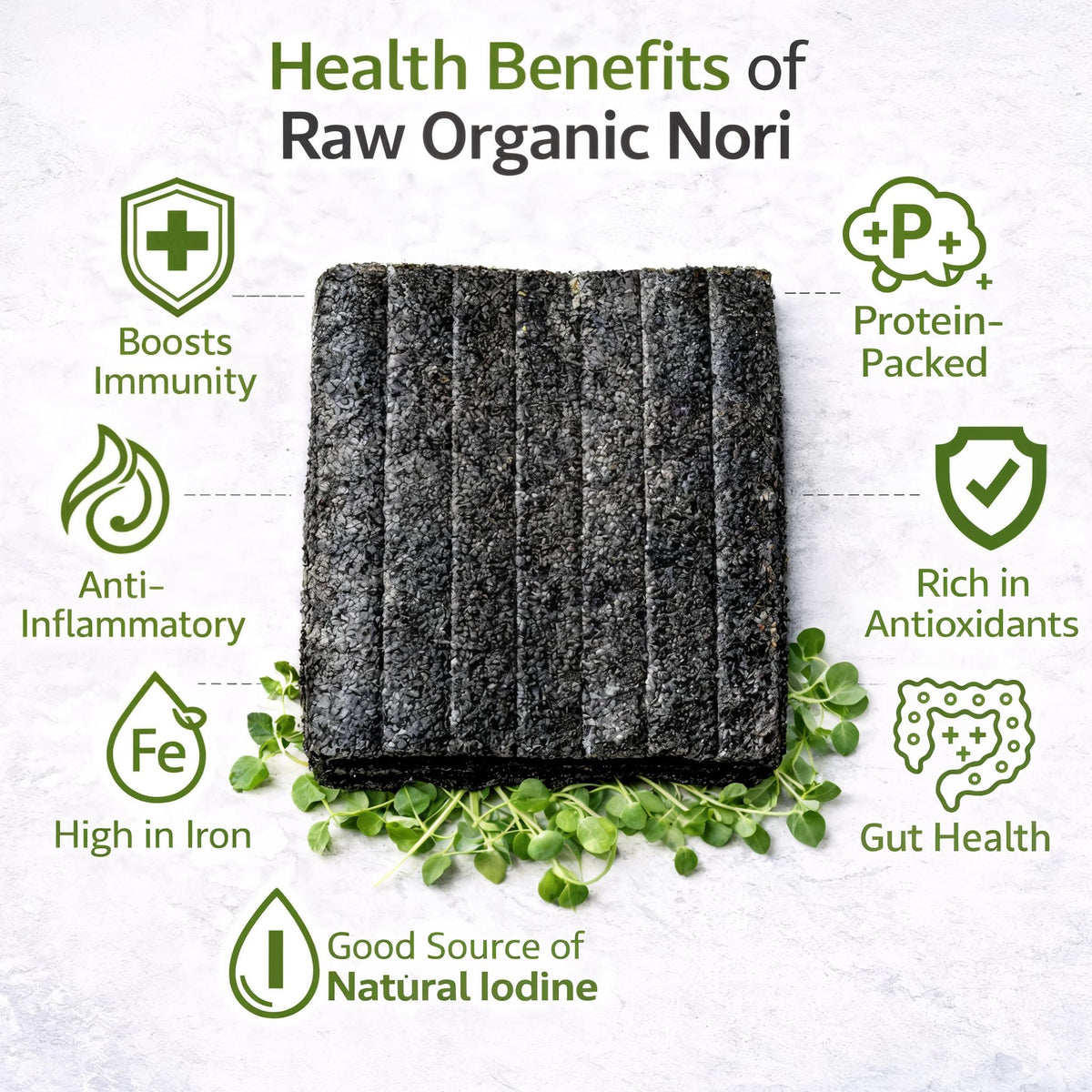 Rawnori Raw Organic Nori Sheets – 100 Sheets Bulk, Vegan, Kosher, Unheated