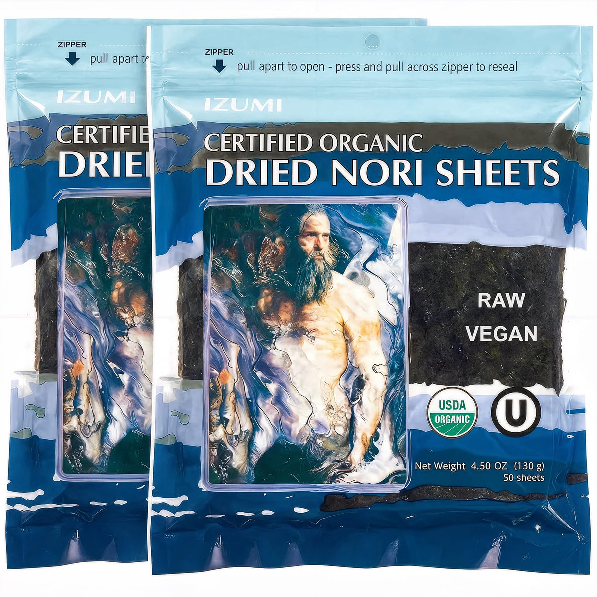 Rawnori Raw Organic Nori Sheets – 100 Sheets Bulk, Vegan, Kosher, Unheated