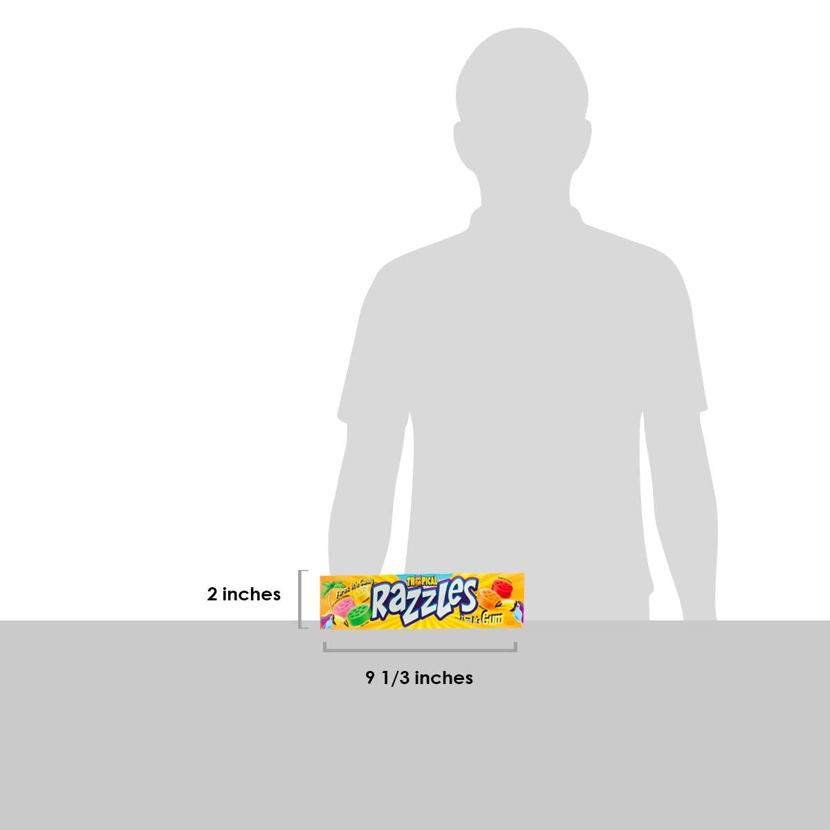Razzles Tropical Flavor Candy/Gum – 24 Pack, 1.4 oz Each