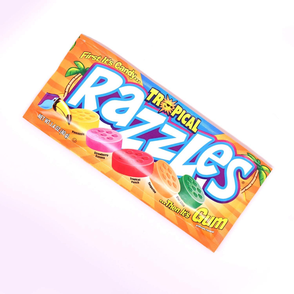 Razzles Tropical Flavor Candy/Gum – 24 Pack, 1.4 oz Each