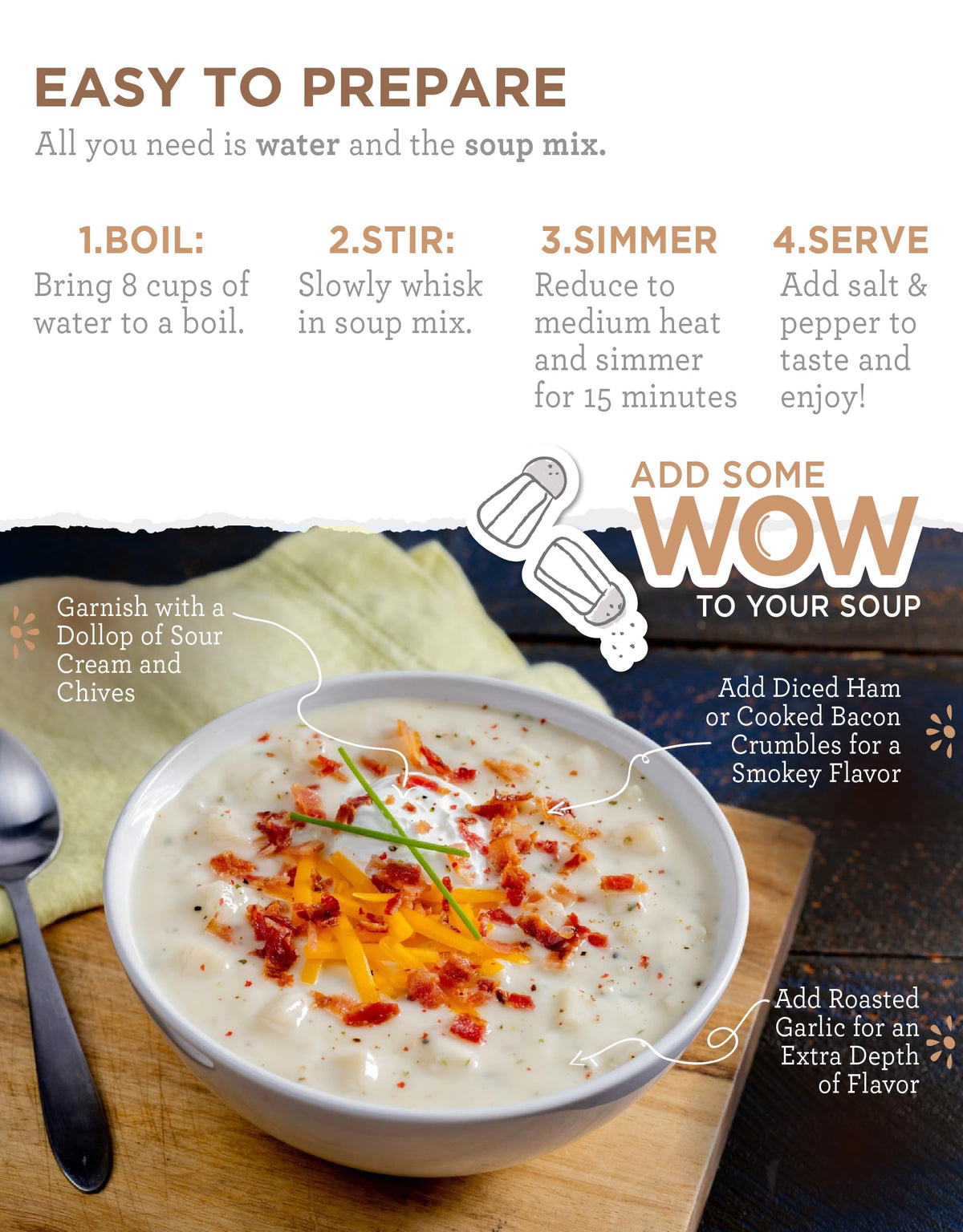 READYWISE Simple Kitchen Soup Sampler Variety Pack – 8 Servings per Pouch, Gluten Free, Pack of 5