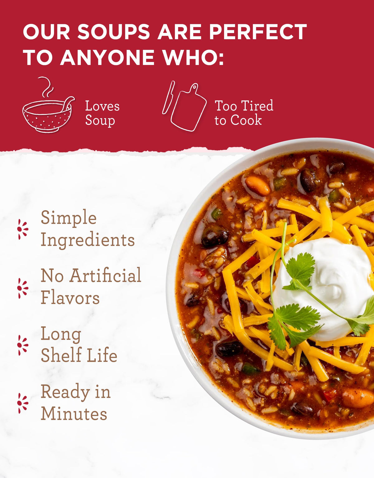 READYWISE Simple Kitchen Soup Sampler Variety Pack – 8 Servings per Pouch, Gluten Free, Pack of 5