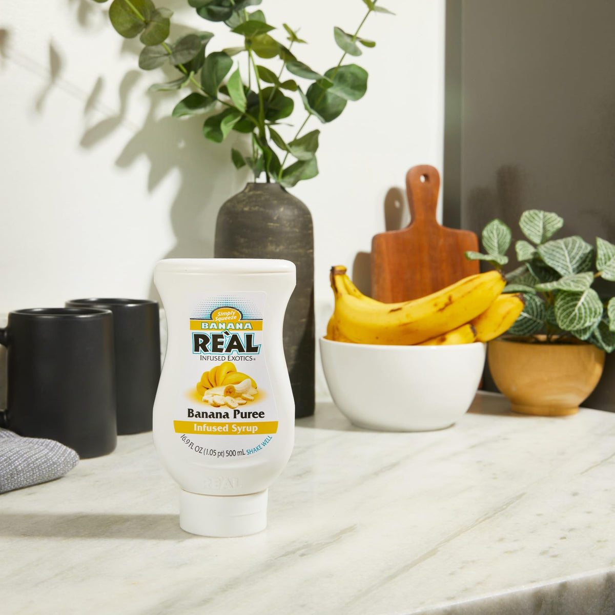 Reàl Infused Exotics Banana Puree Syrup – 16.9 fl oz Squeezable (Pack of 3)