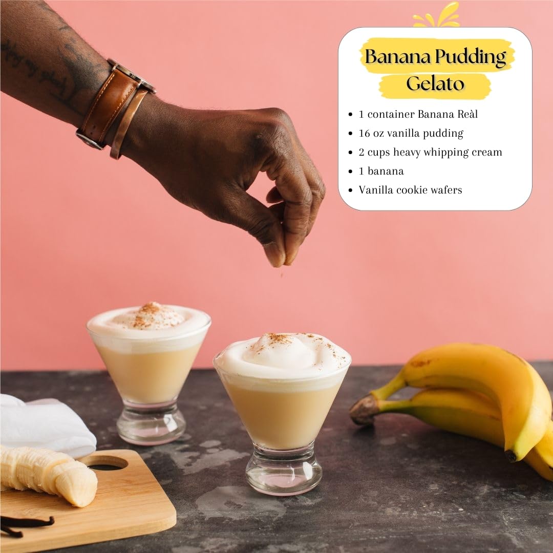 Reàl Infused Exotics Banana Puree Syrup – 16.9 fl oz Squeezable (Pack of 3)