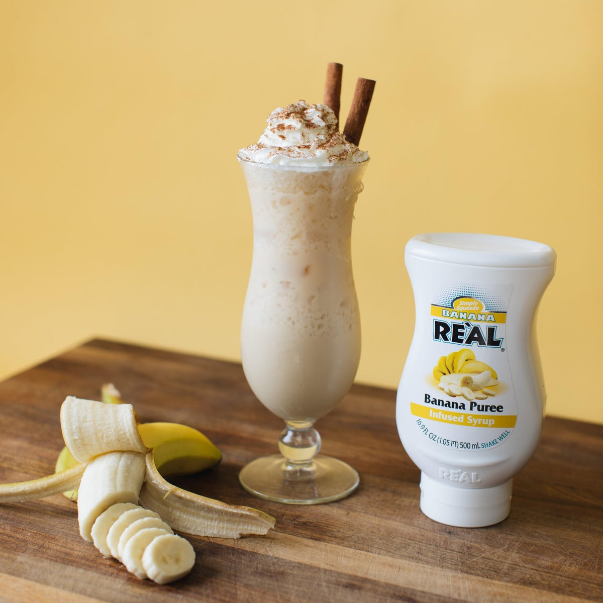 Reàl Infused Exotics Banana Puree Syrup – 16.9 fl oz Squeezable (Pack of 3)