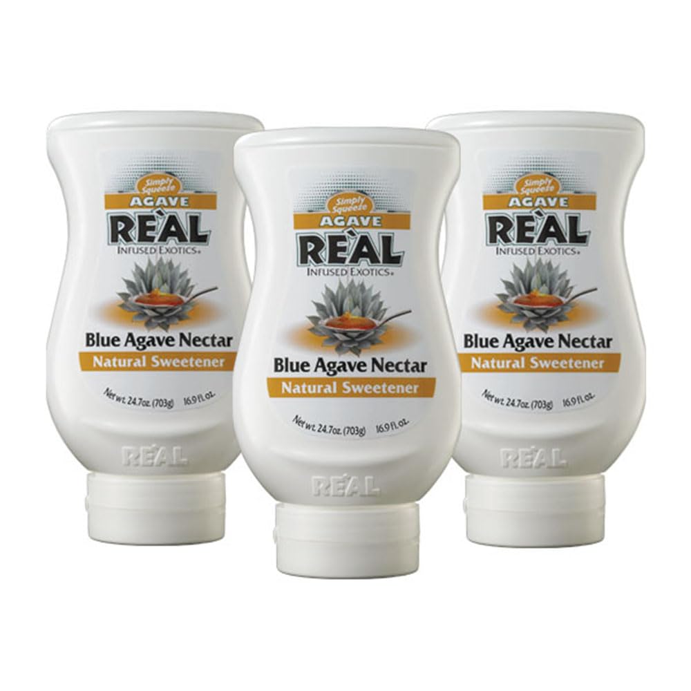 Reàl Infused Exotics Blue Agave Nectar — 16.9 oz Squeezable Bottle Pack of 3
