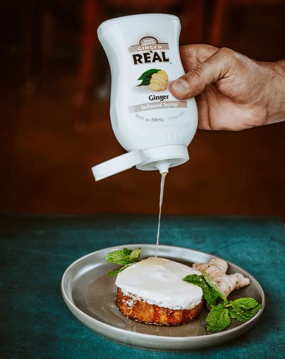 Ginger Reàl Infused Exotics Ginger Syrup — 16.9 Fl Oz Squeezable Bottle (Pack of 3)