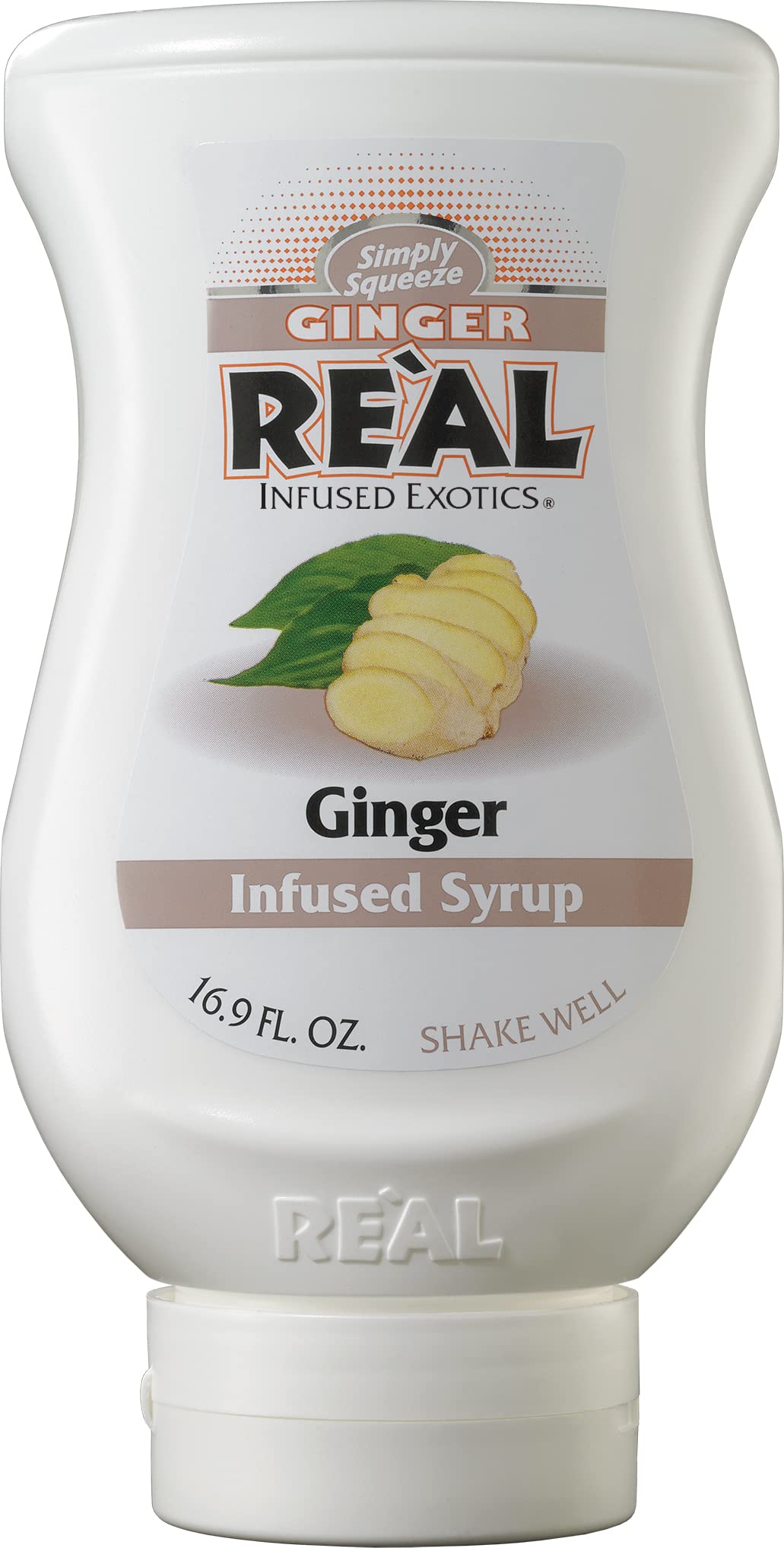 Ginger Reàl Infused Exotics Ginger Syrup — 16.9 Fl Oz Squeezable Bottle (Pack of 3)