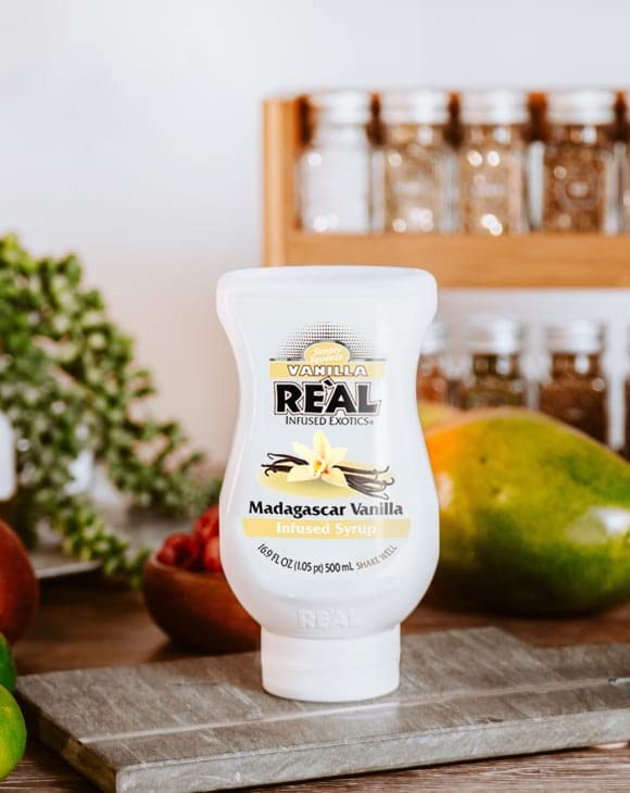 Vanilla Reàl Infused Exotics Madagascar Vanilla Syrup – Pack of 3, 16.9 oz Squeezable Bottles