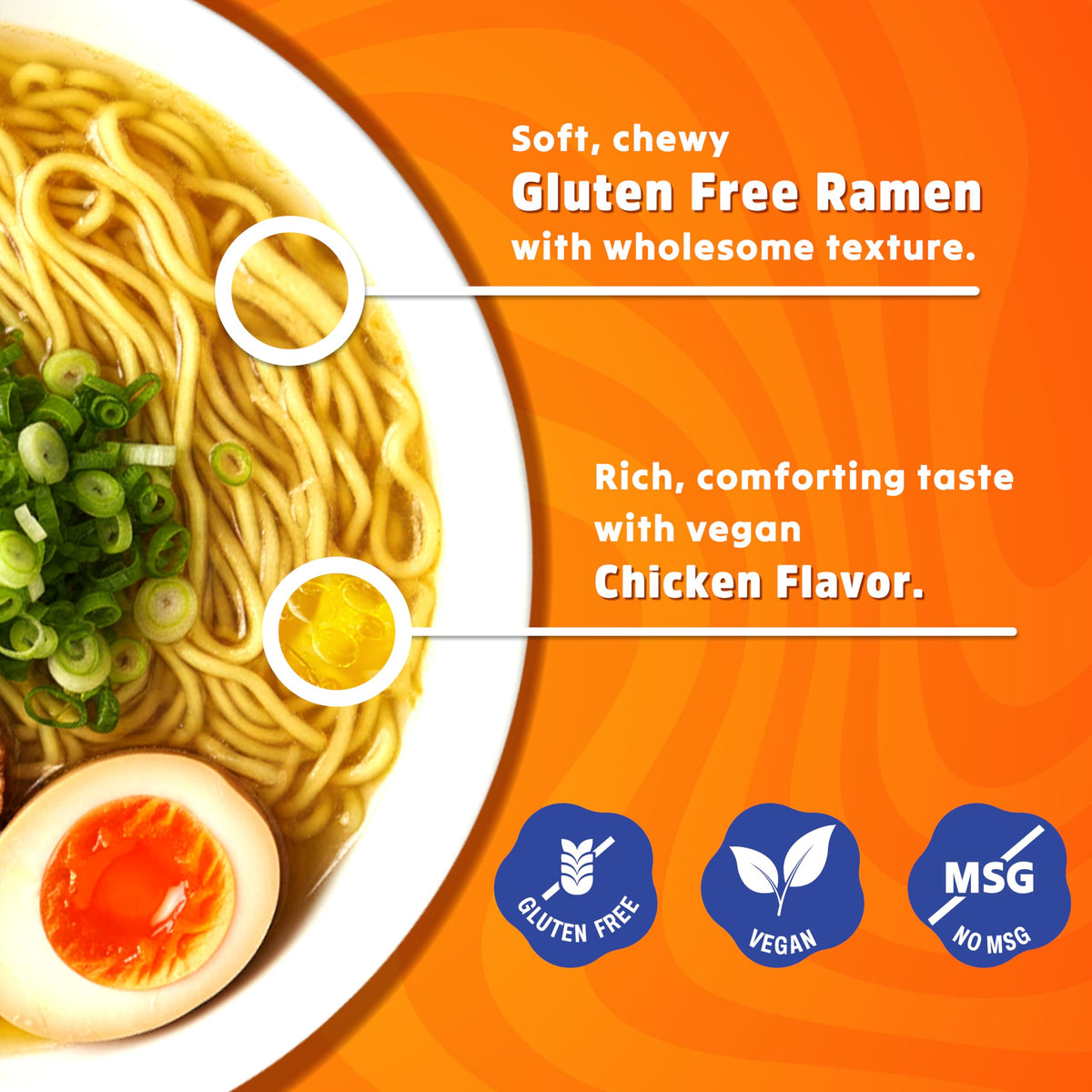 Real Naturals BAMI Gluten Free Ramen Noodles – Chicken Flavor, Vegan, Low Sodium, 6 Pack