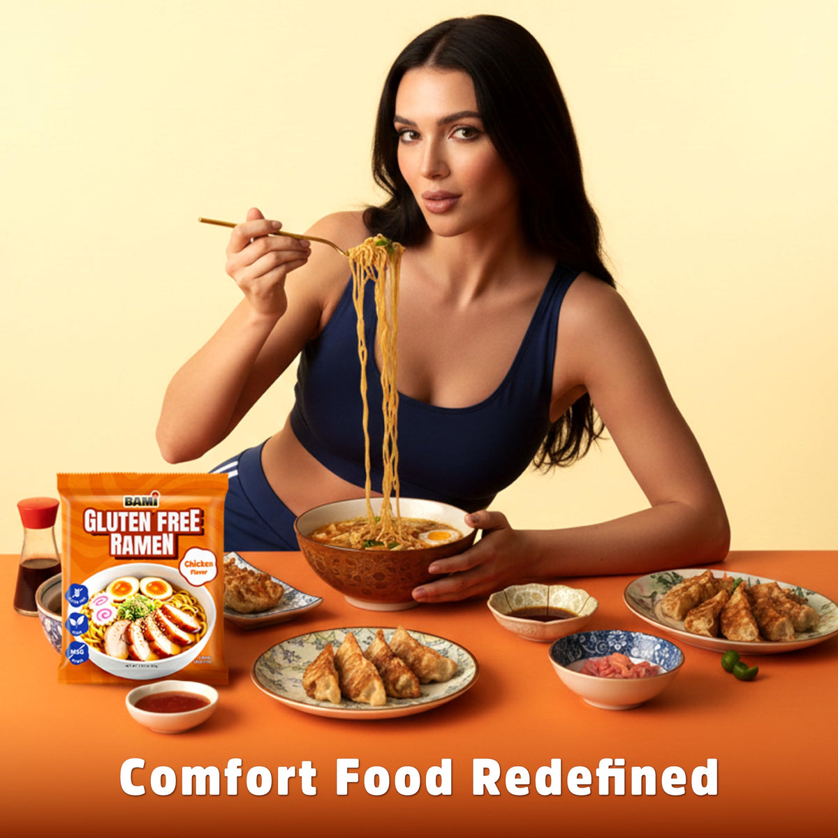 Real Naturals BAMI Gluten Free Ramen Noodles – Chicken Flavor, Vegan, Low Sodium, 6 Pack