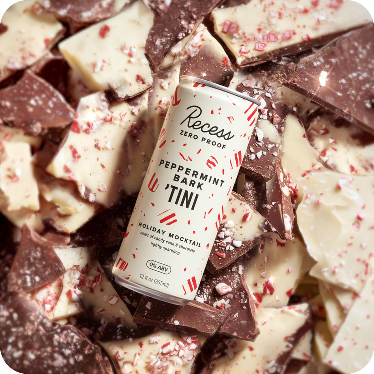 Recess Zero Proof Peppermint Bark Tini – 12oz Pack | Alcohol-Free Mocktails