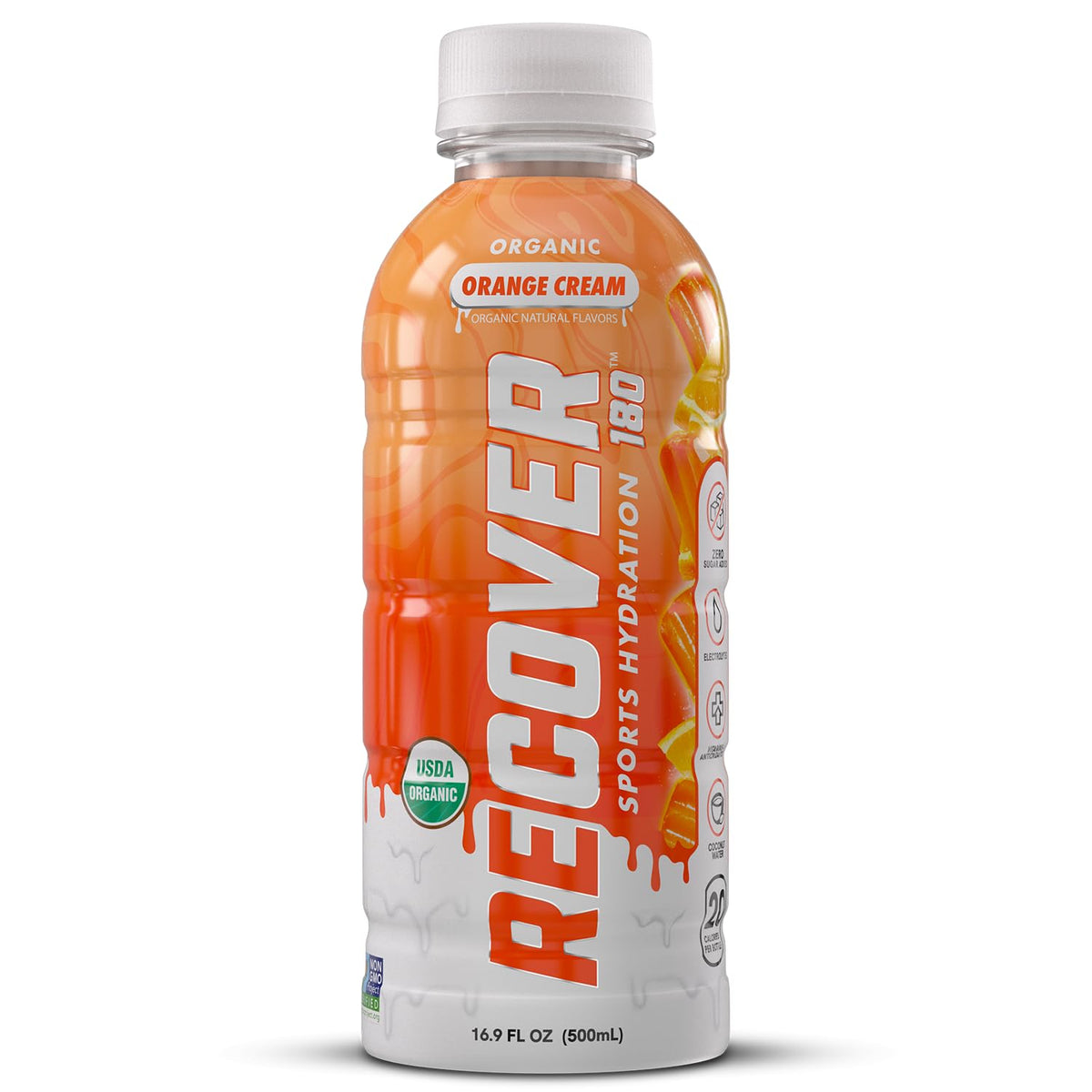 RECOVER 180 Organic Sports Hydration Drink – No Sugar Added, 20 Cal, Potassium Electrolytes (16.9 oz x12, Variety Pack)