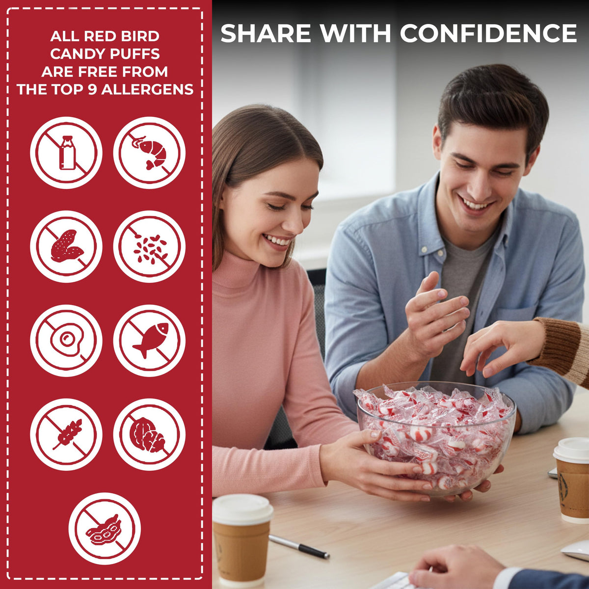 Red Bird Cinnamon Candy – Gluten Free Breath Mints, Individually Wrapped, 52 oz